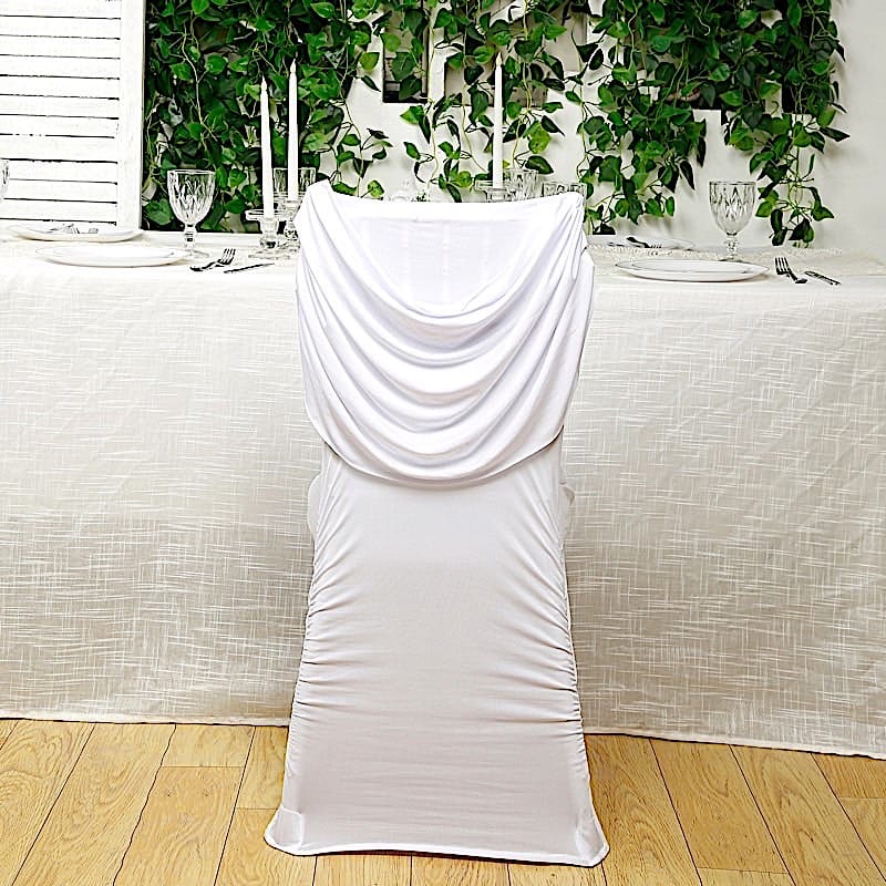 Spandex Fitted Folding with Ruched Swag Back and Foot Pockets Chair Cover