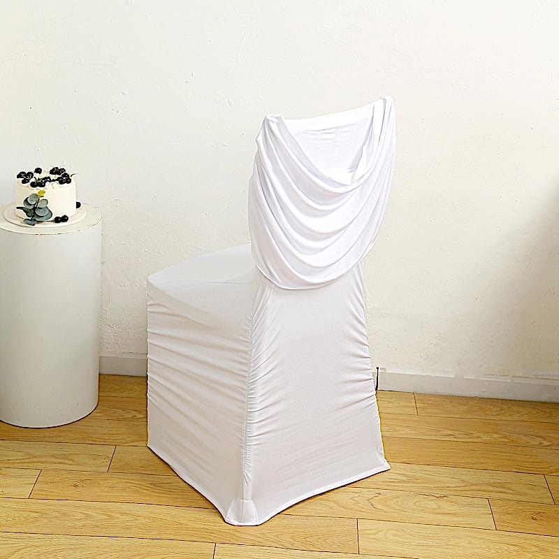 Spandex Fitted Folding with Ruched Swag Back and Foot Pockets Chair Cover