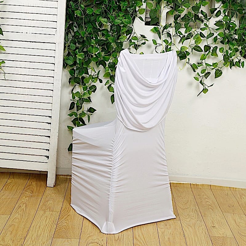 Spandex Fitted Folding with Ruched Swag Back and Foot Pockets Chair Cover