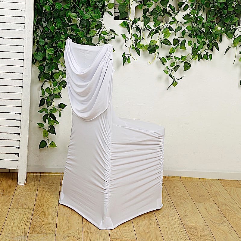 Spandex Fitted Folding with Ruched Swag Back and Foot Pockets Chair Cover