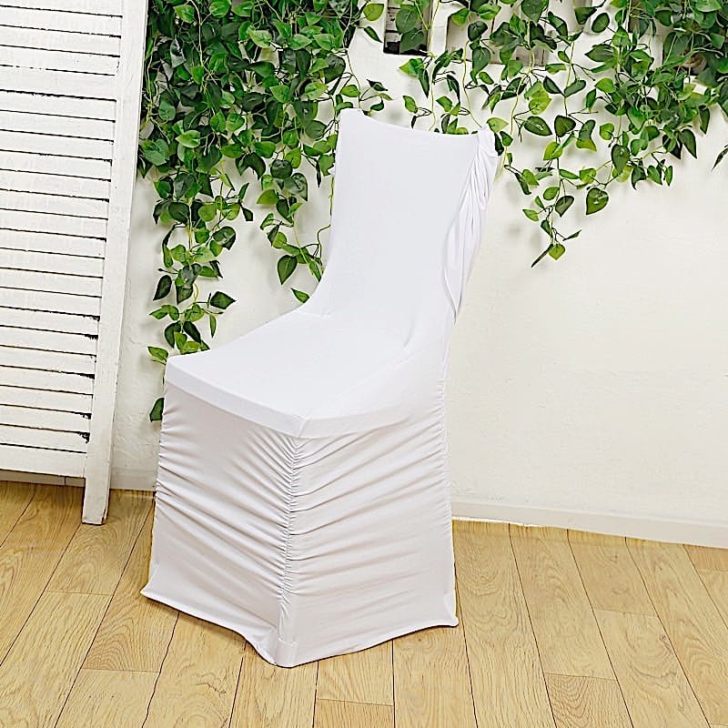 Spandex Fitted Folding with Ruched Swag Back and Foot Pockets Chair Cover