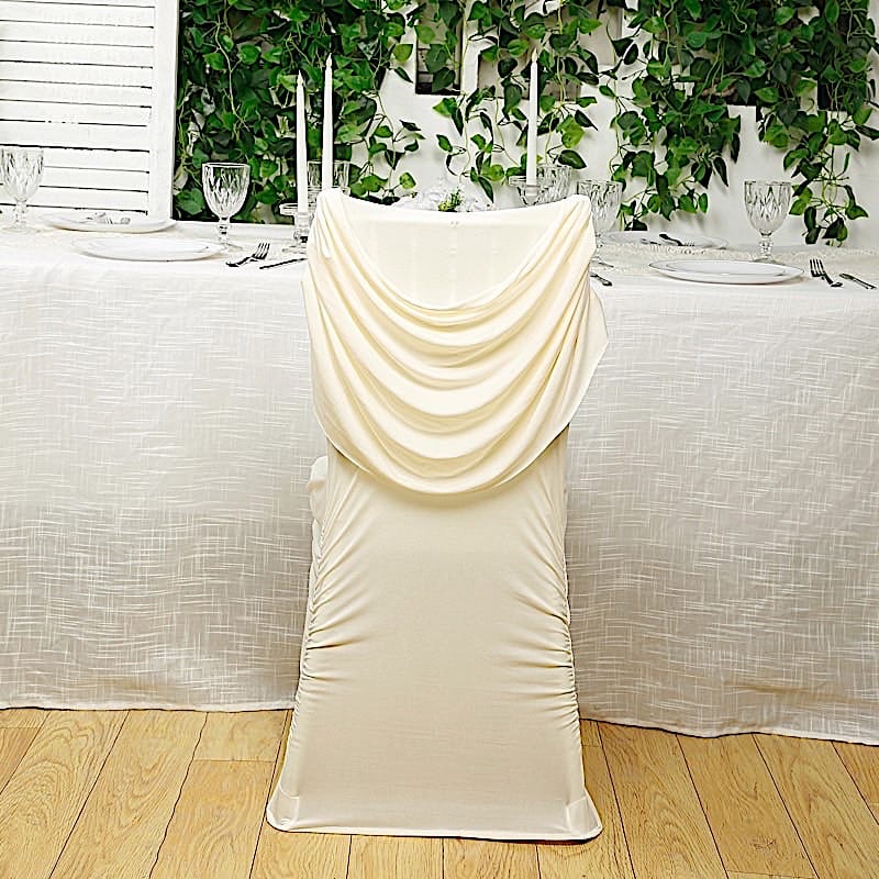 Spandex Fitted Folding with Ruched Swag Back and Foot Pockets Chair Cover