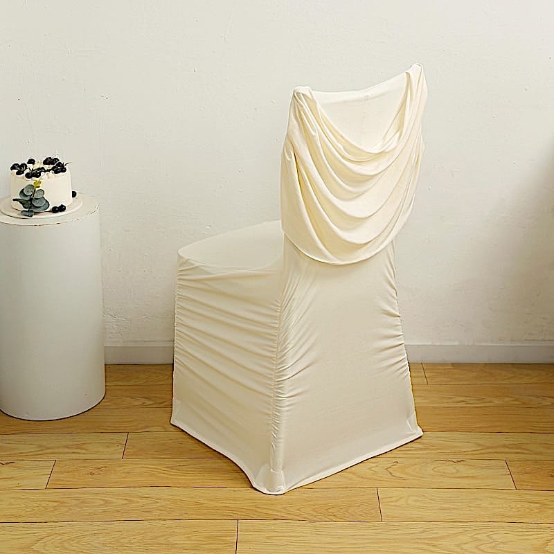 Spandex Fitted Folding with Ruched Swag Back and Foot Pockets Chair Cover