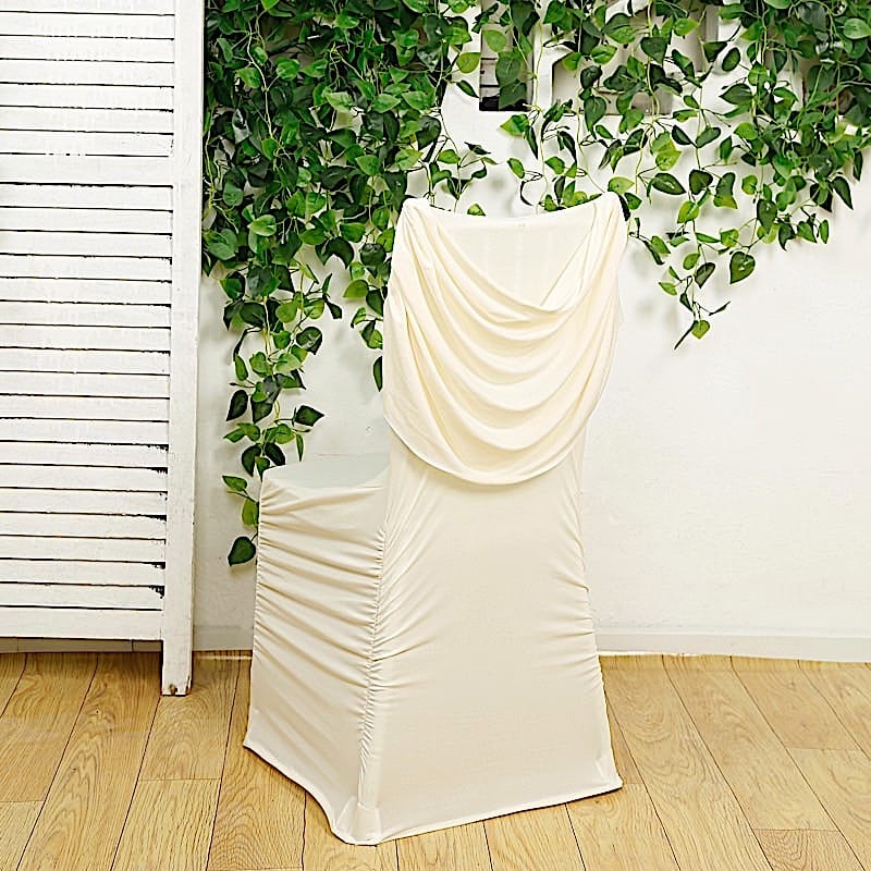 Spandex Fitted Folding with Ruched Swag Back and Foot Pockets Chair Cover