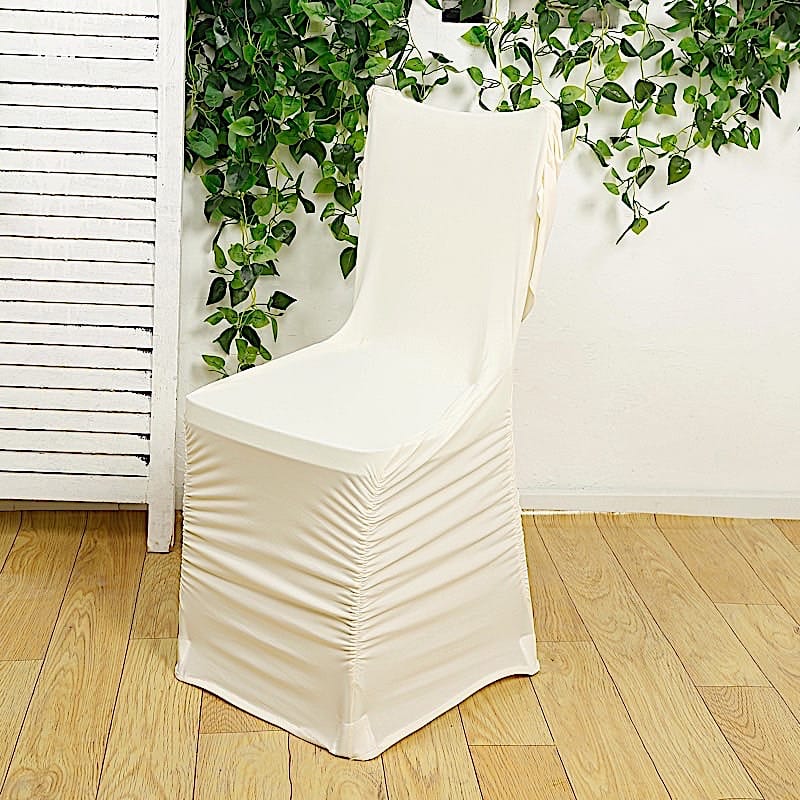 Spandex Fitted Folding with Ruched Swag Back and Foot Pockets Chair Cover