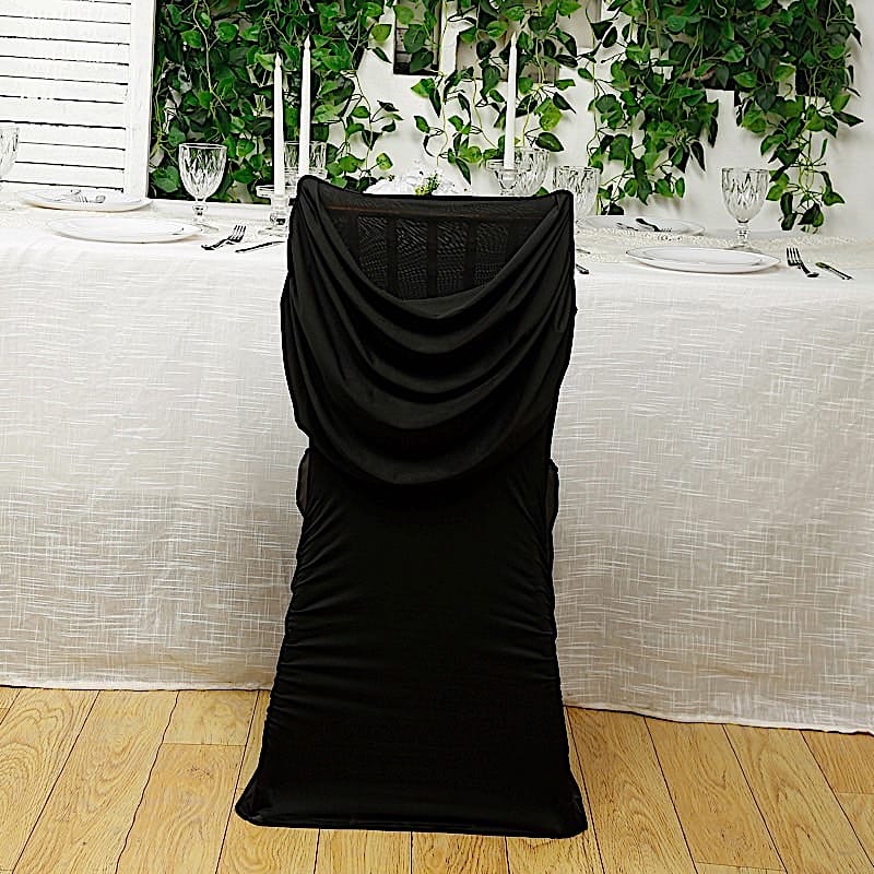 Spandex Fitted Folding with Ruched Swag Back and Foot Pockets Chair Cover