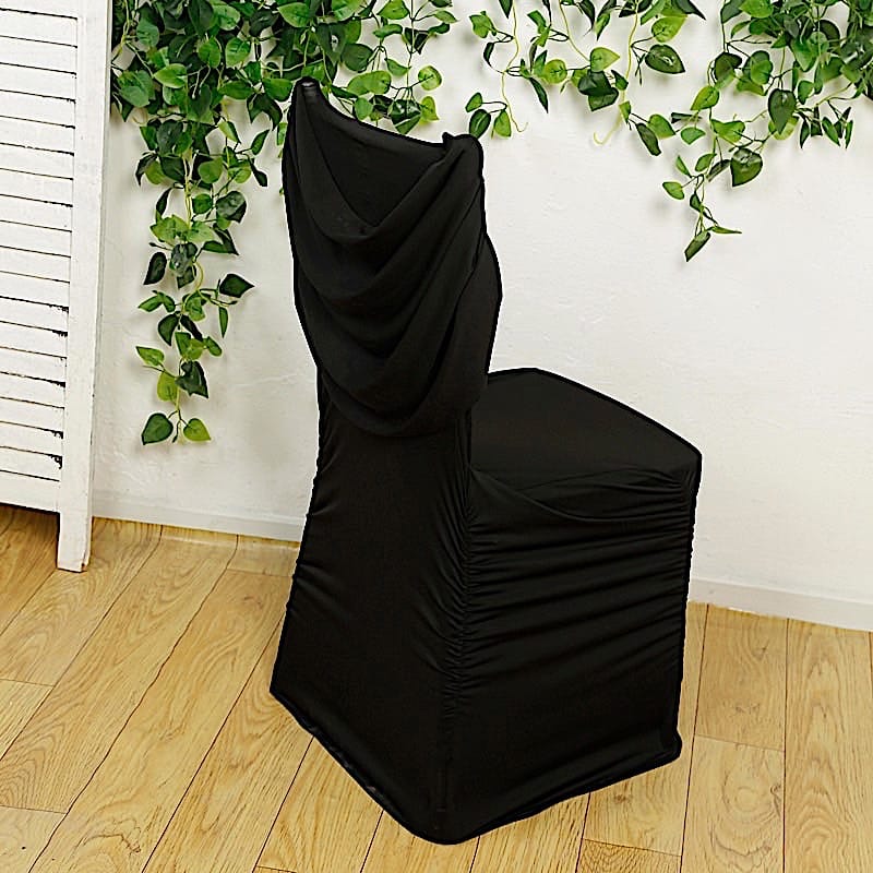 Spandex Fitted Folding with Ruched Swag Back and Foot Pockets Chair Cover
