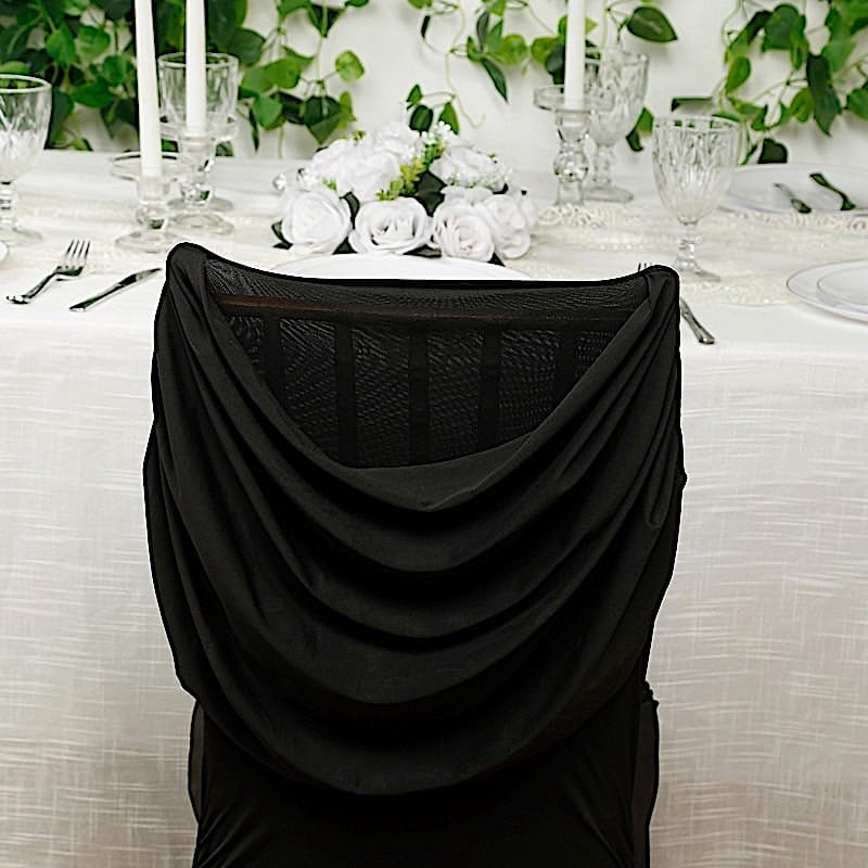 Spandex Fitted Folding with Ruched Swag Back and Foot Pockets Chair Cover