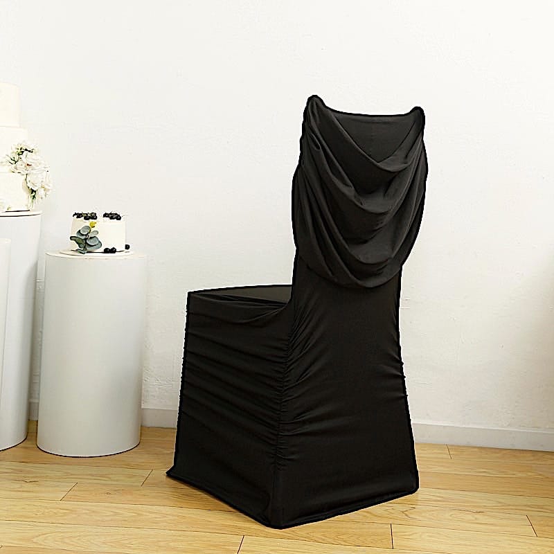 Spandex Fitted Folding with Ruched Swag Back and Foot Pockets Chair Cover