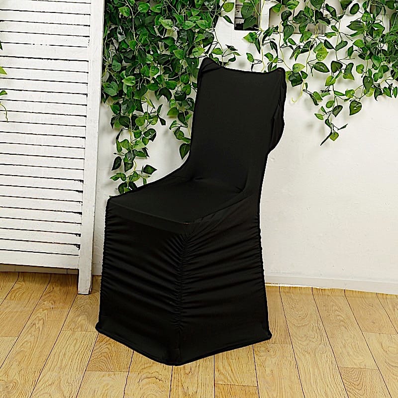 Spandex Fitted Folding with Ruched Swag Back and Foot Pockets Chair Cover