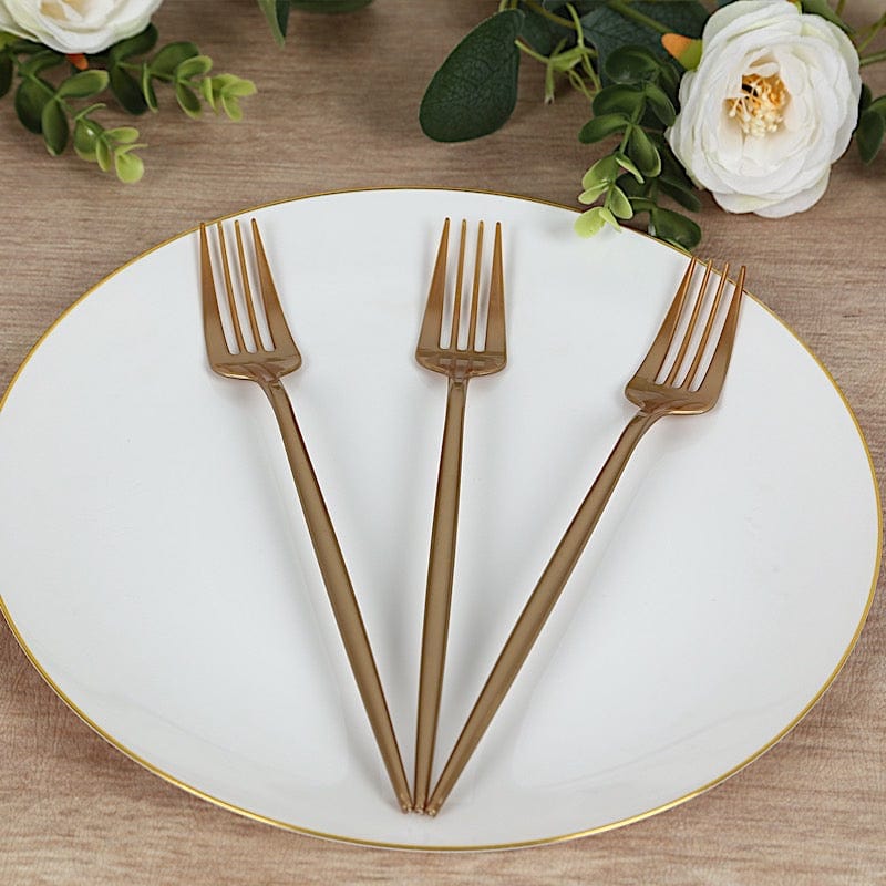 50 pcs Gold Heavy Duty Disposable Plastic Forks