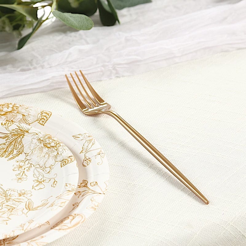 50 pcs Gold Heavy Duty Disposable Plastic Forks