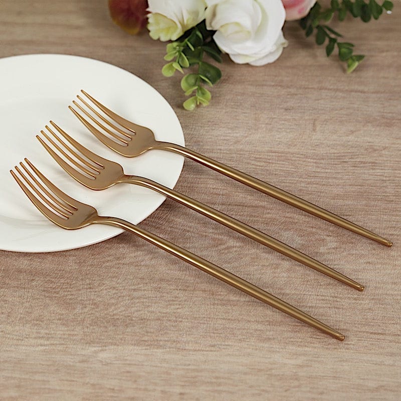 50 pcs Gold Heavy Duty Disposable Plastic Forks