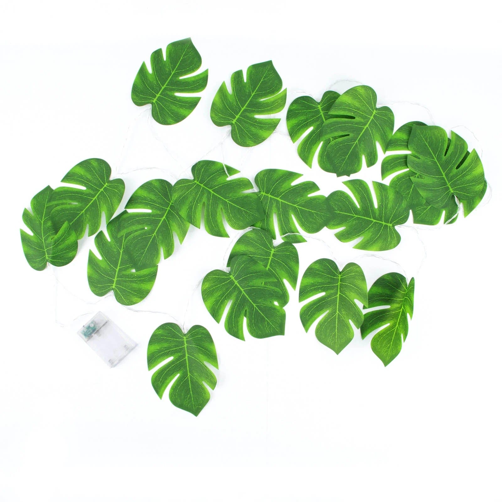10 feet Green LED Artificial Monstera Leaves Garland String Lights