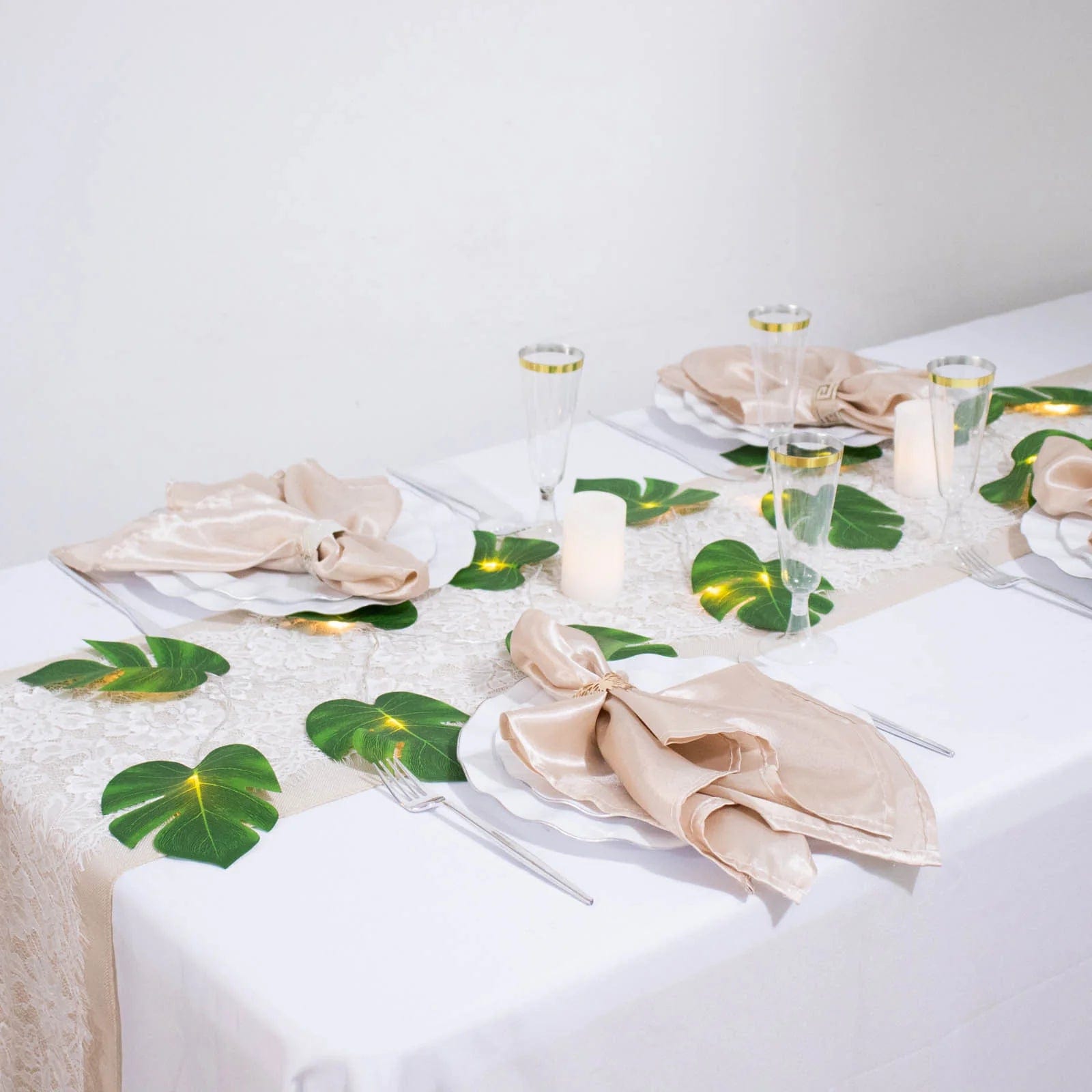 10 feet Green LED Artificial Monstera Leaves Garland String Lights