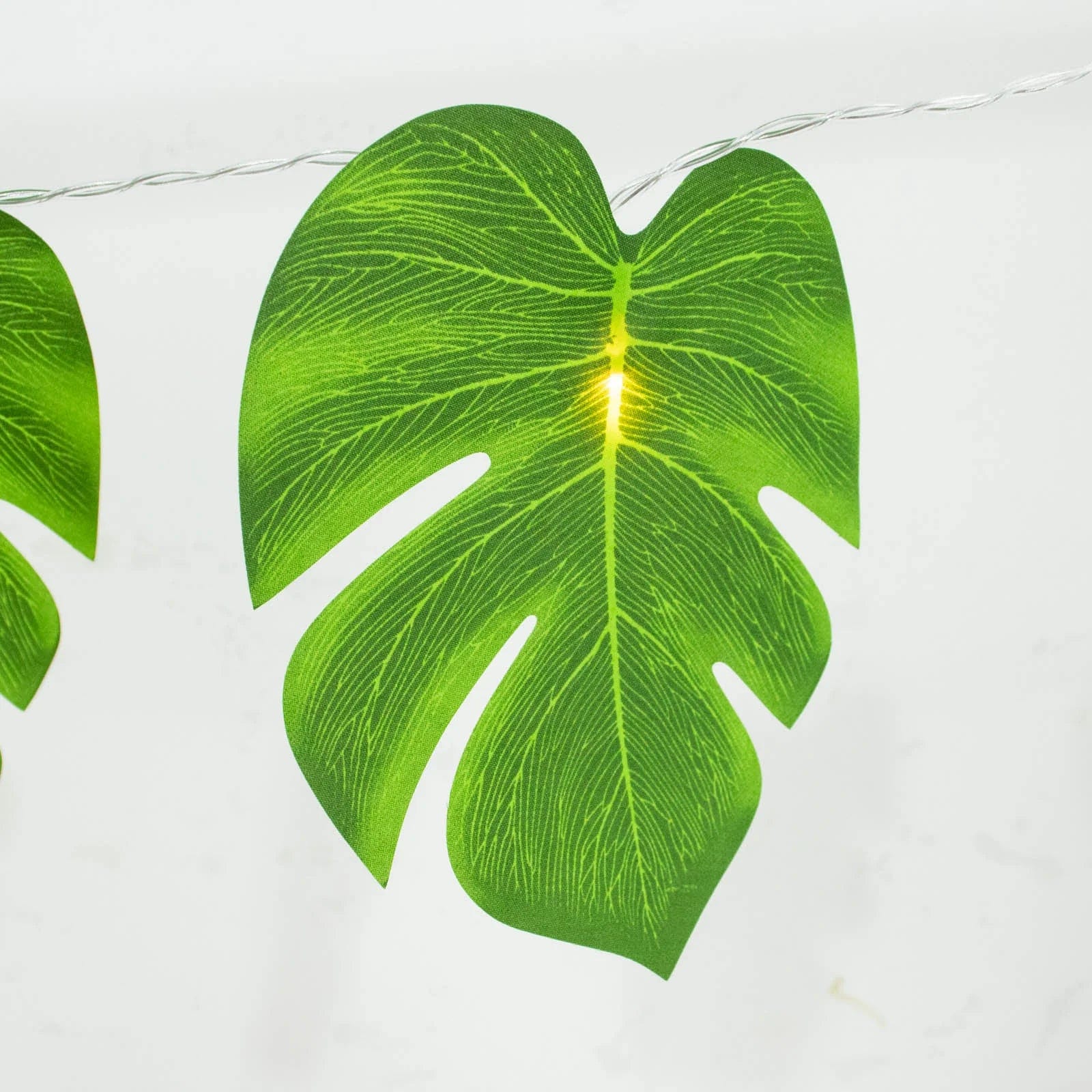 10 feet Green LED Artificial Monstera Leaves Garland String Lights