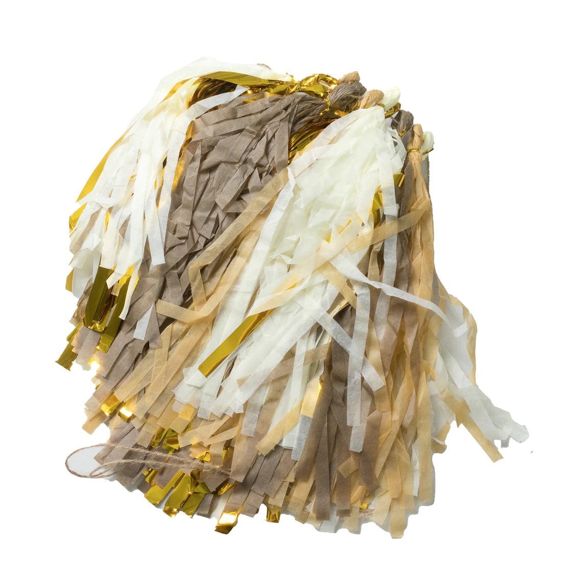 16 Assorted Pre-Tied Foil and Paper Tassels Garland with 10 feet Hanging String