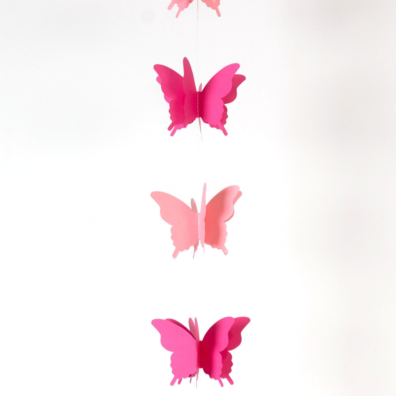 2 Metallic 9 feet Hanging 3D Butterfly Paper Party Garlands
