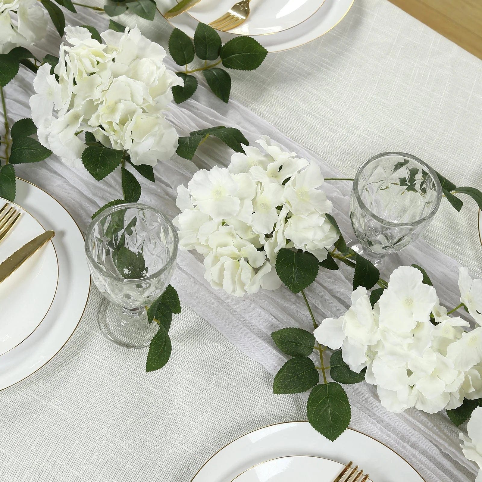 2 Silk 5.5 feet Artificial Hydrangea Flower Garlands