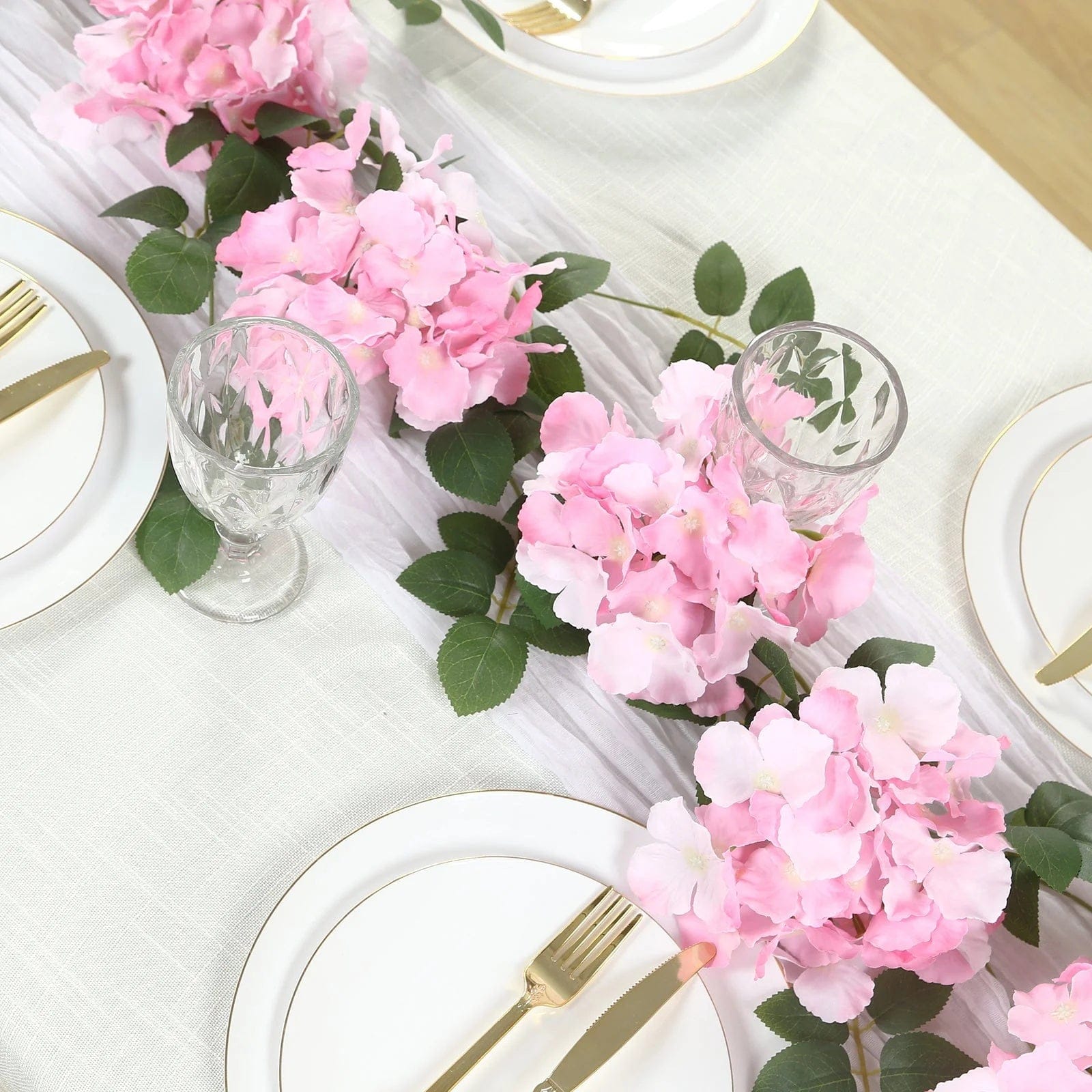 2 Silk 5.5 feet Artificial Hydrangea Flower Garlands