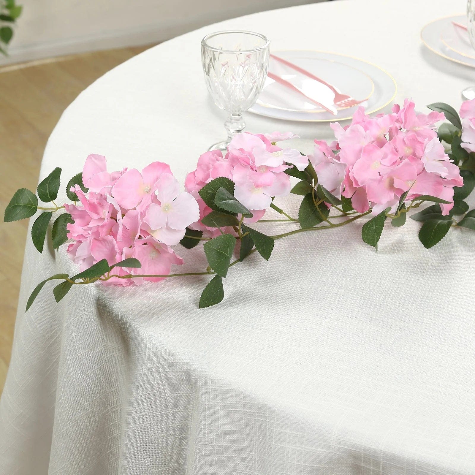 2 Silk 5.5 feet Artificial Hydrangea Flower Garlands