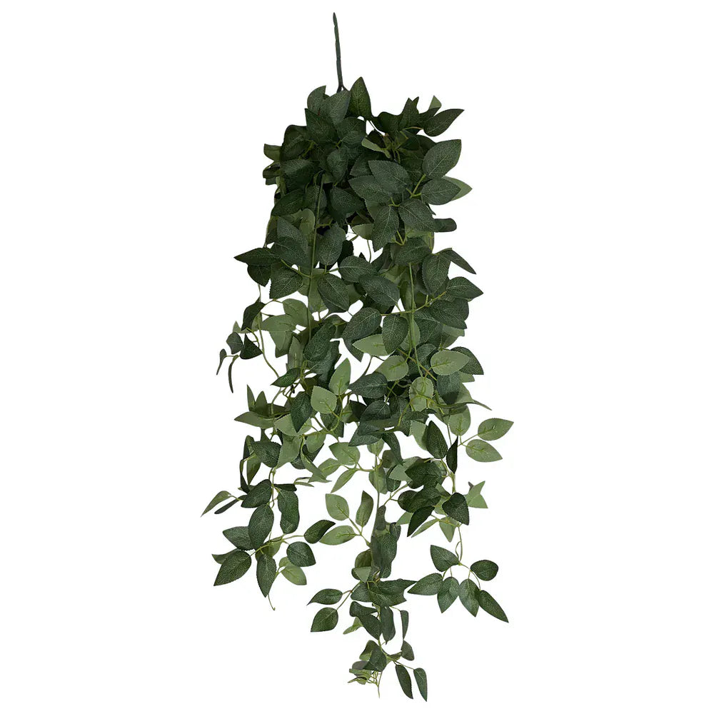 3 Green Artificial Hanging Greenery Bushes Silk Rose Leaf Vines