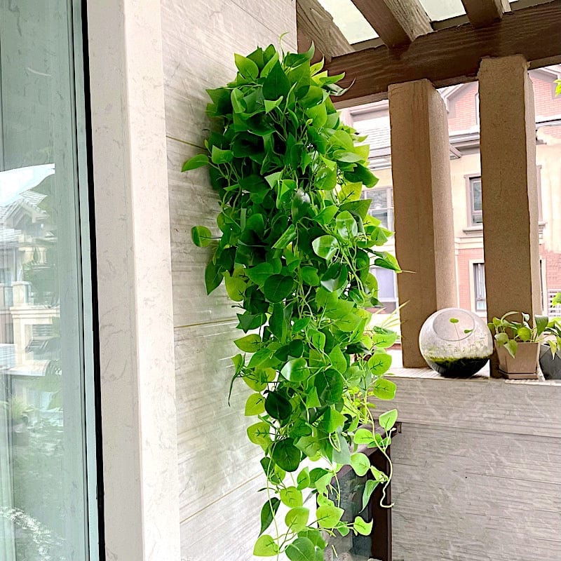fake hanging pothos 3 Green Silk Pothos Artificial Hanging Vines