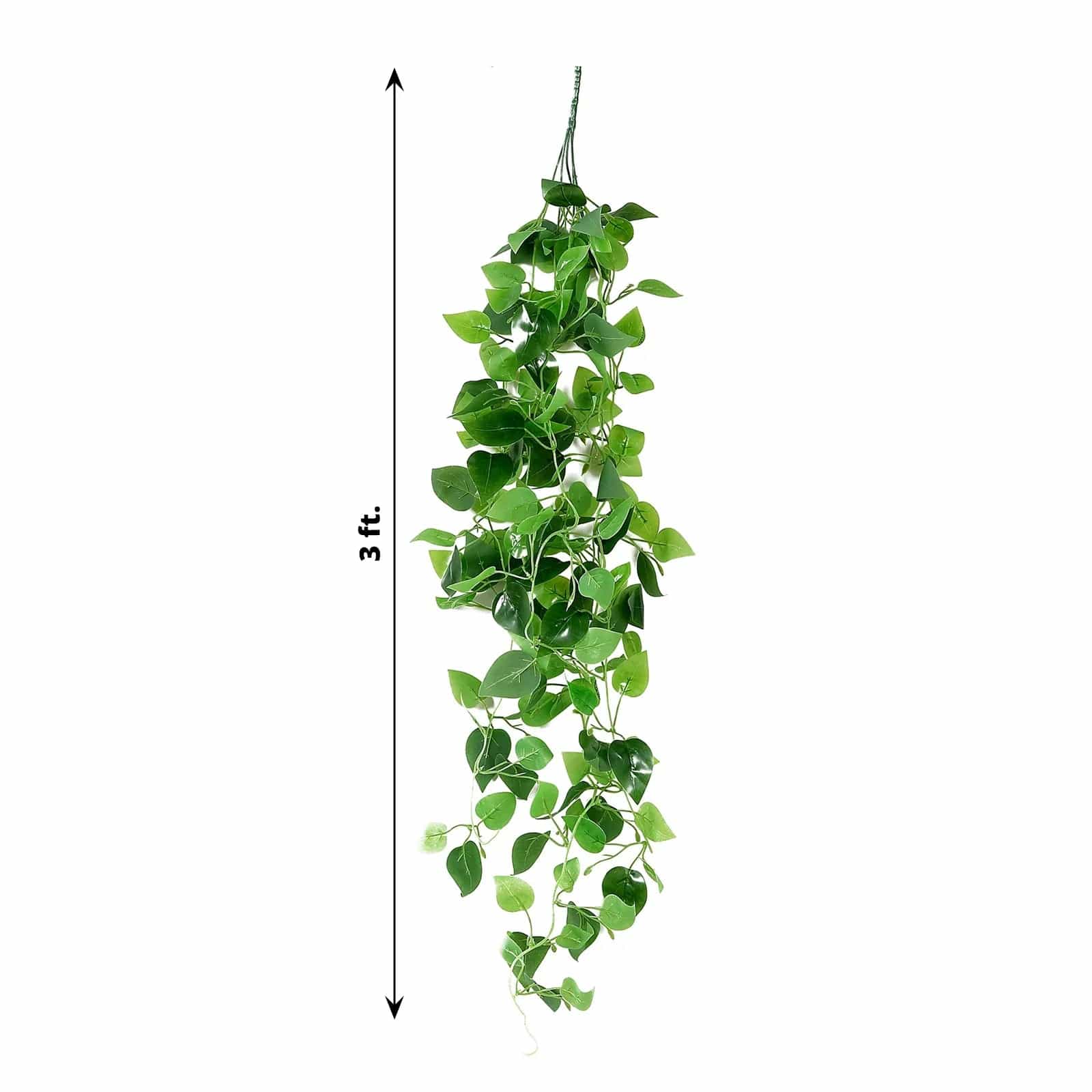 3 Green Silk Pothos Artificial Hanging Vines