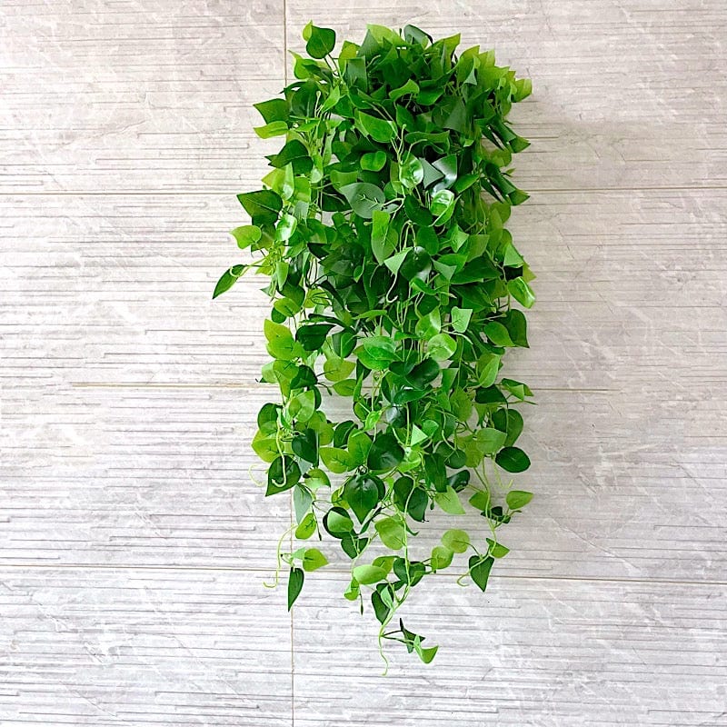 hanging green plants artificial 3 Green Silk Pothos Artificial Hanging Vines