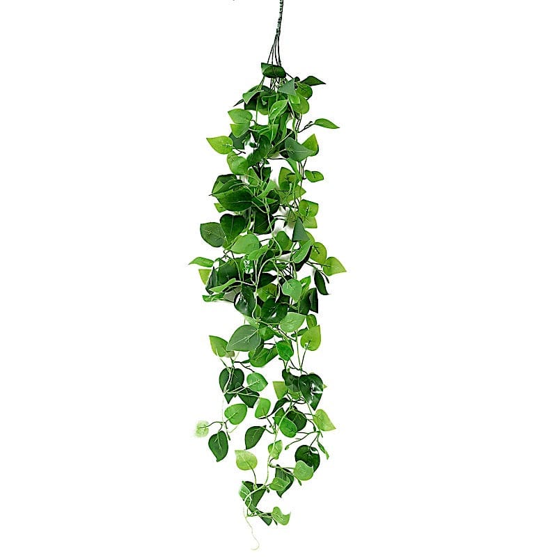 3 Green Silk Pothos Artificial Hanging Vines