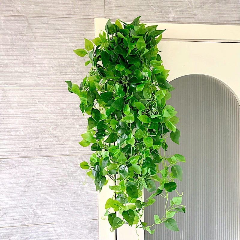 3 Green Silk Pothos Artificial Hanging Vines