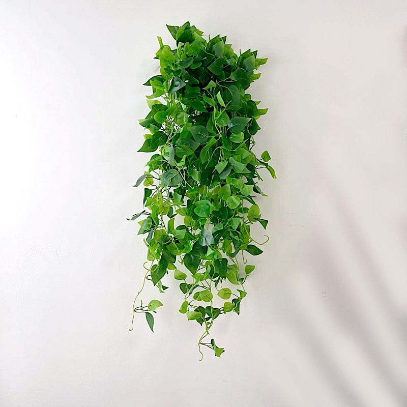 3 Green Silk Pothos Artificial Hanging Vines