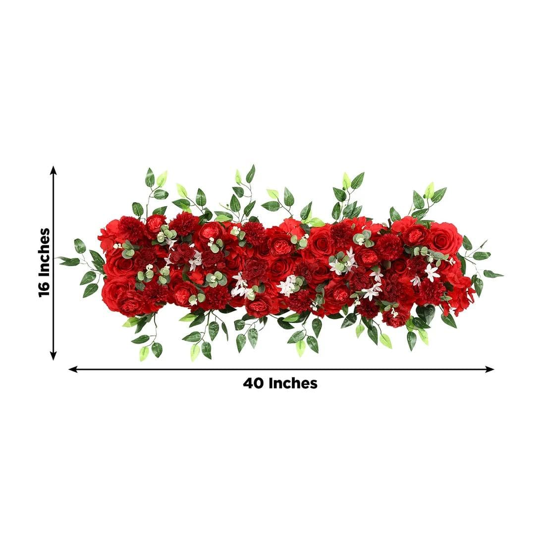 40 x 16 in Pre-Arranged Artificial Floral Runner Assorted Silk Flowers