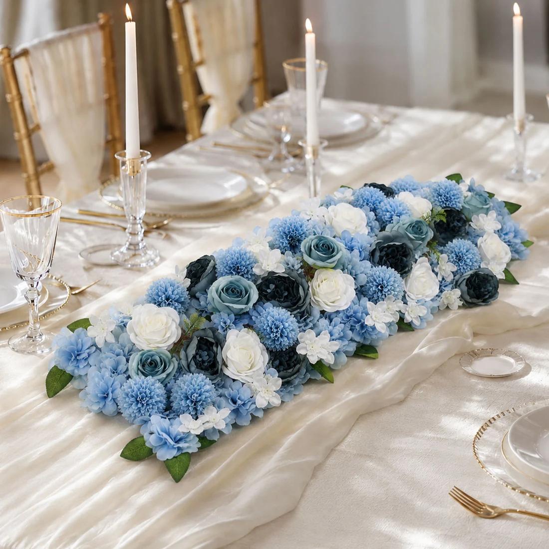 40 x 16 in Pre-Arranged Artificial Floral Runner Assorted Silk Flowers