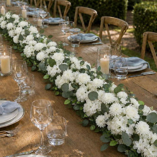 40 x 16 in Pre-Arranged Artificial Floral Runner Assorted Silk Flowers