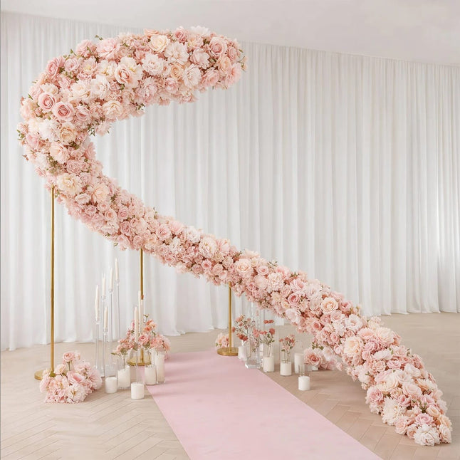 40 x 16 in Pre-Arranged Silk Flower Runner Assorted Artificial Flowers