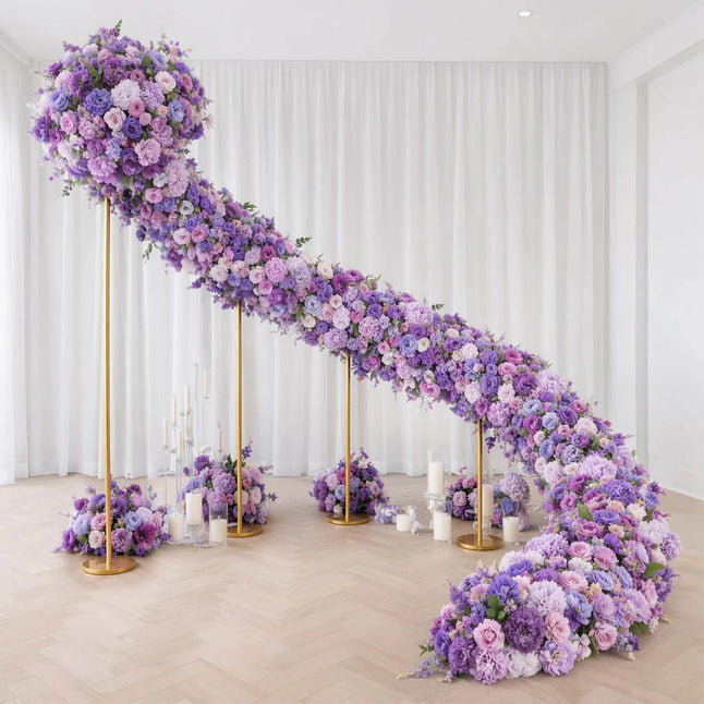 40 x 16 in Pre-Arranged Silk Flower Runner Assorted Artificial Flowers
