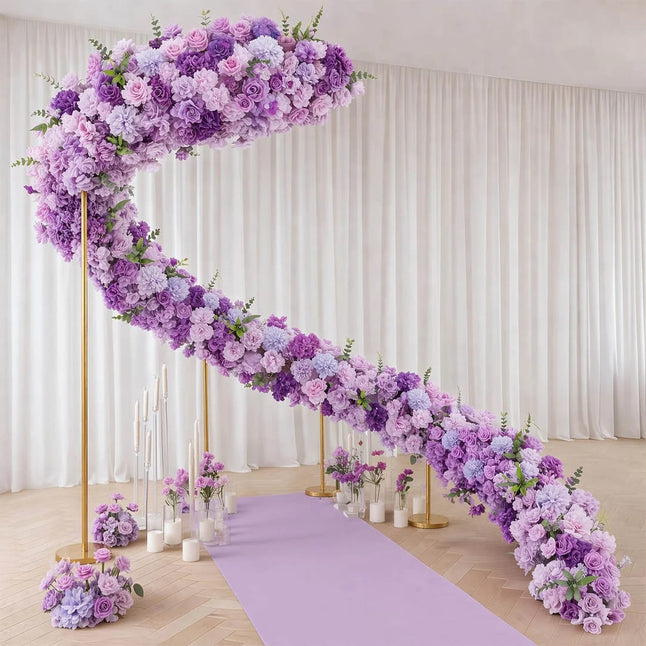 40 x 16 in Pre-Arranged Silk Flower Runner Assorted Artificial Flowers