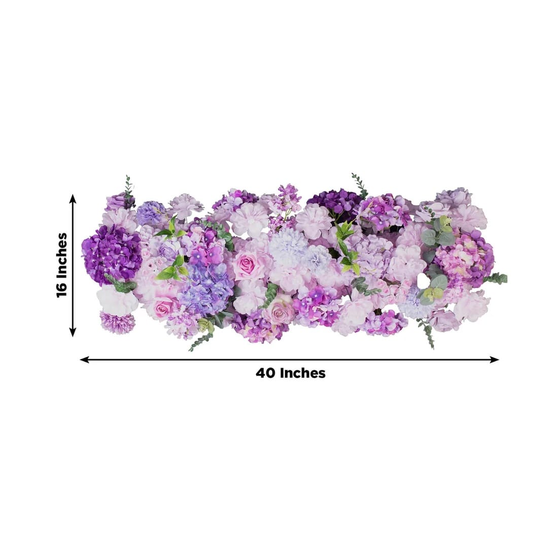 40 x 16 in Pre-Arranged Silk Flower Runner Assorted Artificial Flowers