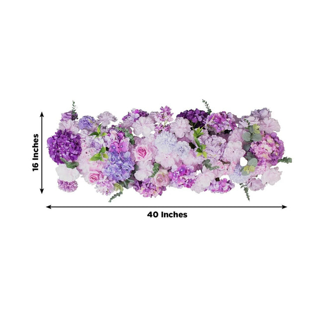 40 x 16 in Pre-Arranged Silk Flower Runner Assorted Artificial Flowers