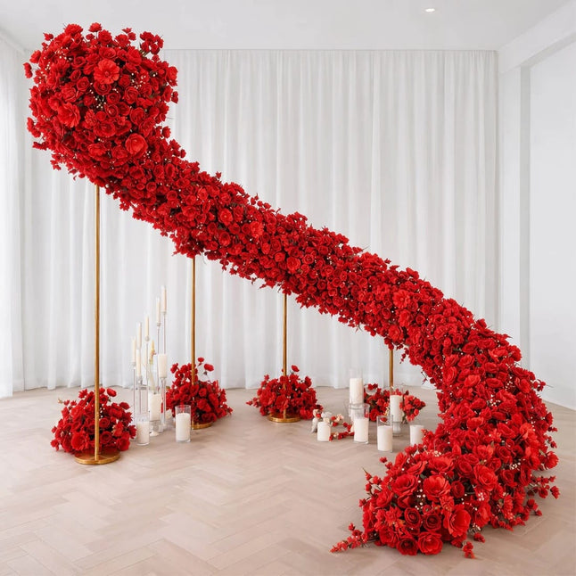 40 x 16 in Pre-Arranged Silk Flower Runner Assorted Artificial Flowers