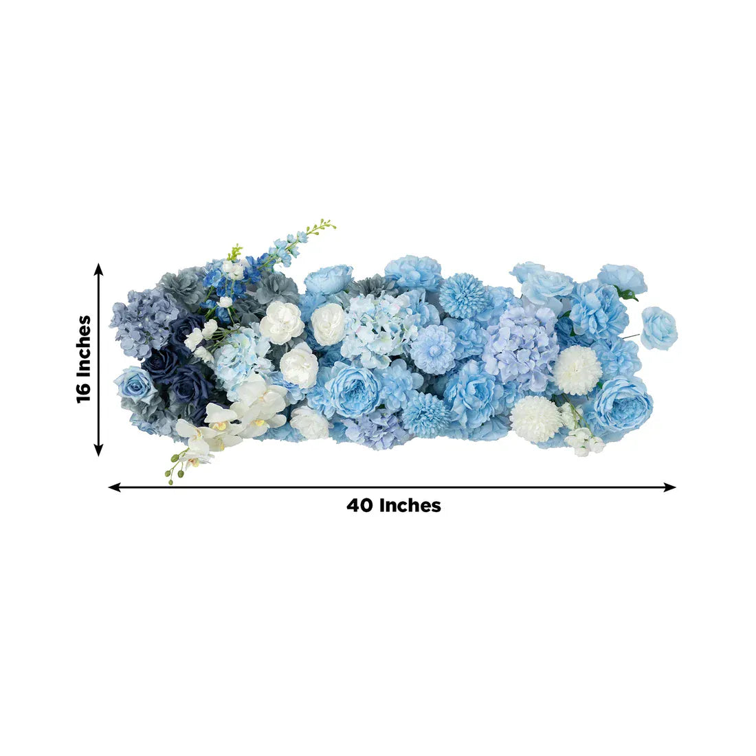 40 x 16 in Pre-Arranged Silk Flower Runner Assorted Artificial Flowers