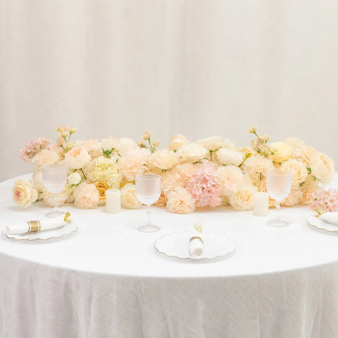 40 x 16 in Pre-Arranged Silk Flower Runner Assorted Artificial Flowers