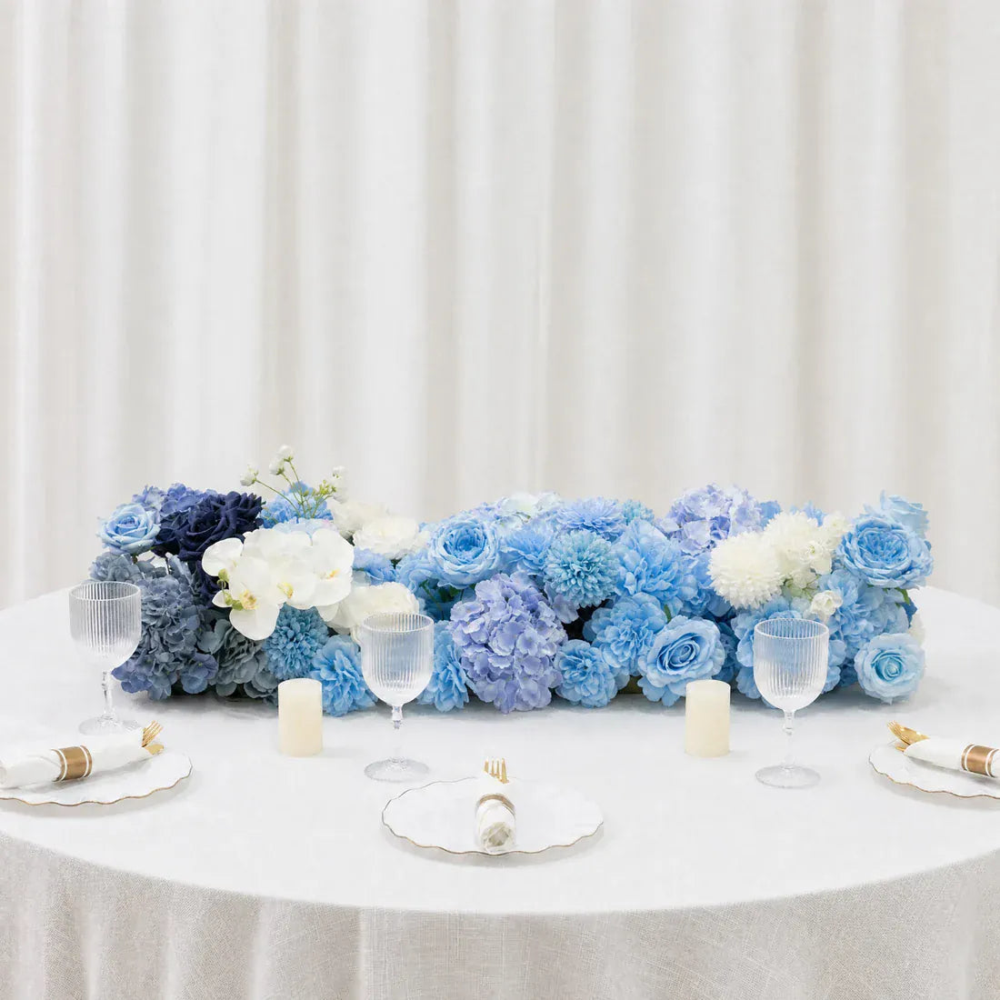 40 x 16 in Pre-Arranged Silk Flower Runner Assorted Artificial Flowers