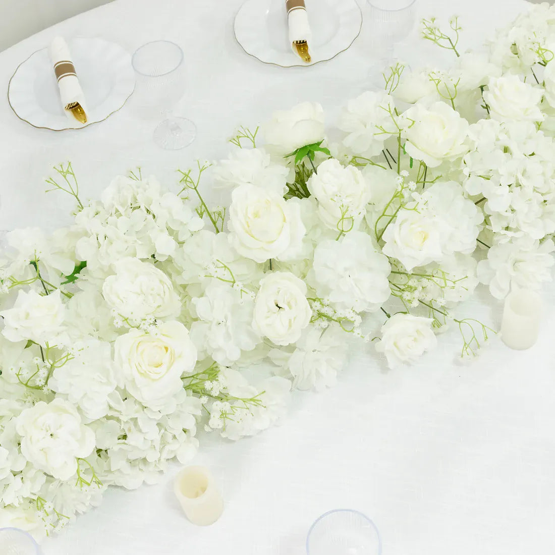40 x 16 in Pre-Arranged Silk Flower Runner Assorted Artificial Flowers