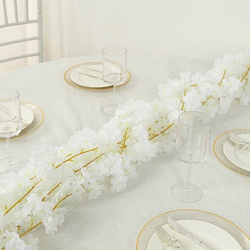 5 pcs 6 feet Silk Artificial Cherry Blossom Flowers Garland