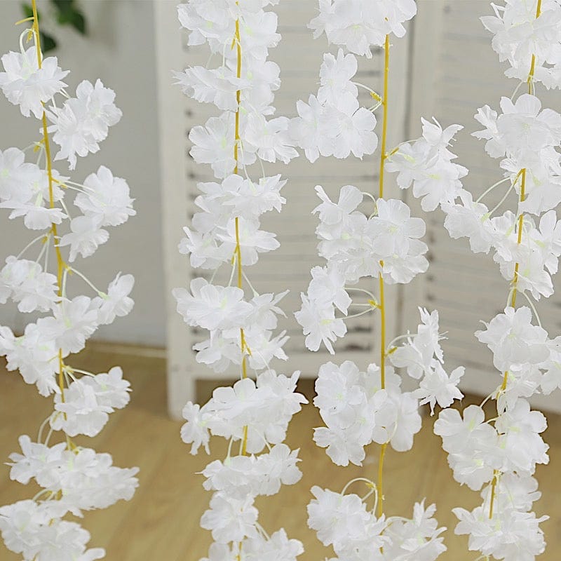 5 pcs 6 feet Silk Artificial Cherry Blossom Flowers Garland