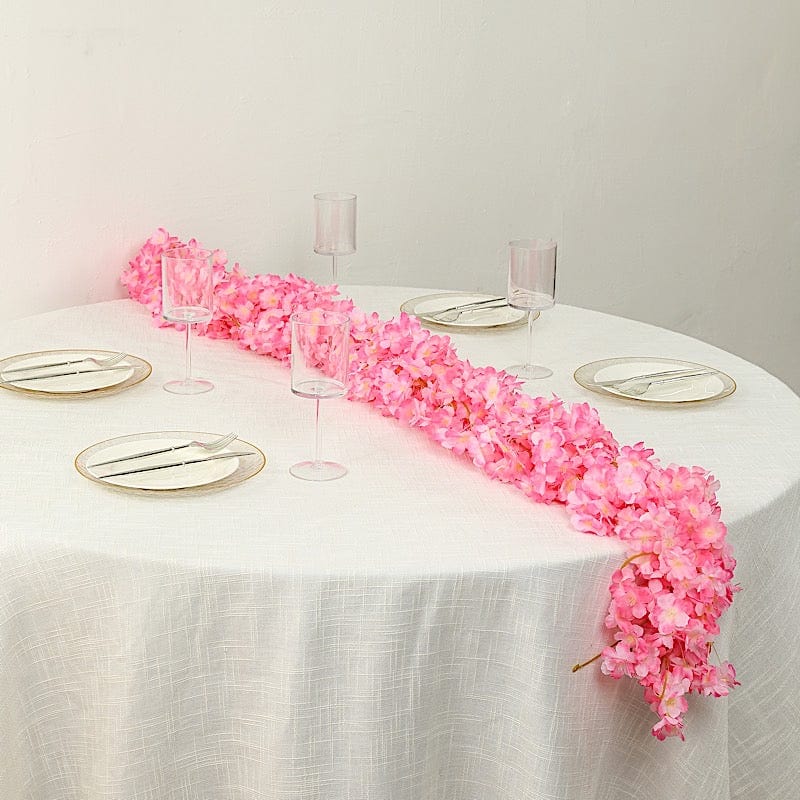 5 pcs 6 feet Silk Artificial Cherry Blossom Flowers Garland