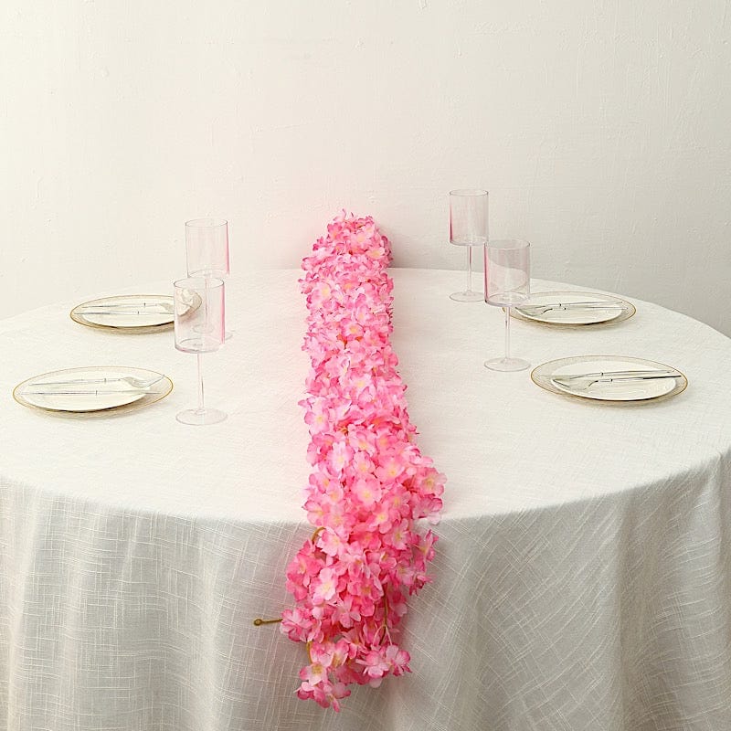 5 pcs 6 feet Silk Artificial Cherry Blossom Flowers Garland