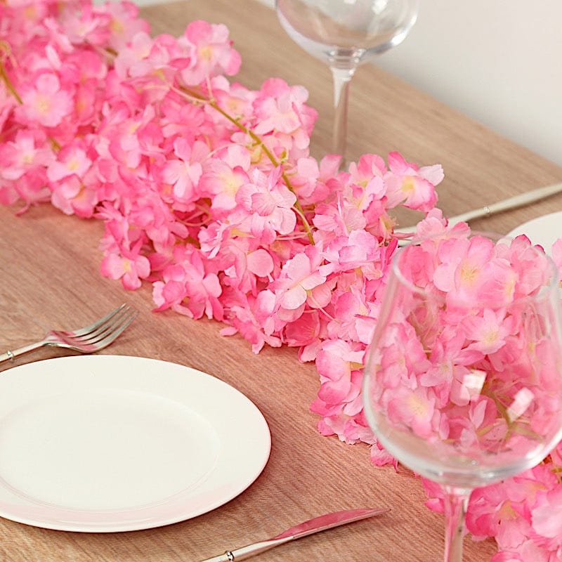 5 pcs 6 feet Silk Artificial Cherry Blossom Flowers Garland